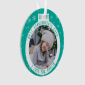 Beste grootouders Snowflake Green Keepomwille Foto Ornament (voorkant)