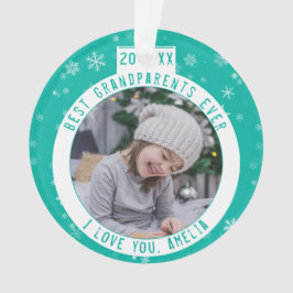 Beste grootouders Snowflake Green Keepomwille Foto Ornament