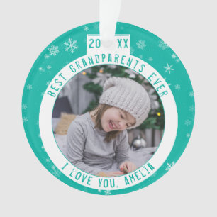 Beste grootouders Snowflake Green Keepomwille Foto Ornament
