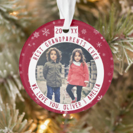 Beste grootouders Snowflake Red Keepomwille Foto Ornament