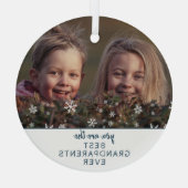 Beste grootouders Snowflakes Keepslag Foto Glas Ornament (Achterkant)