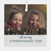 Beste grootouders Snowflakes Modern Keepslag Foto Glas Ornament (Achterkant)