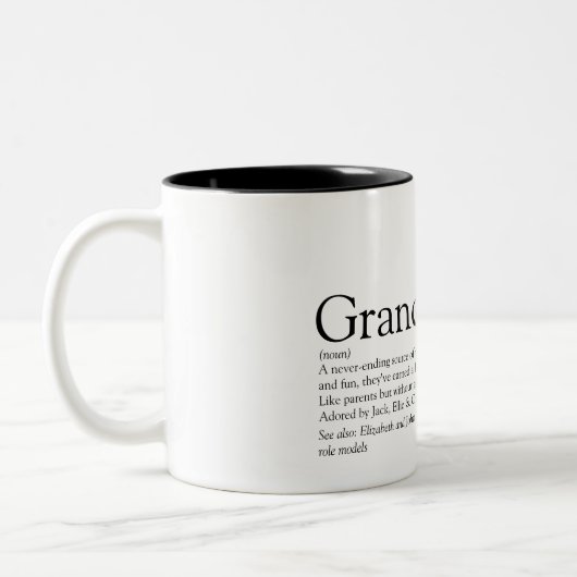 Beste Grootouders Ter Wereld Definitie Tweekleurige Koffiemok (Links)