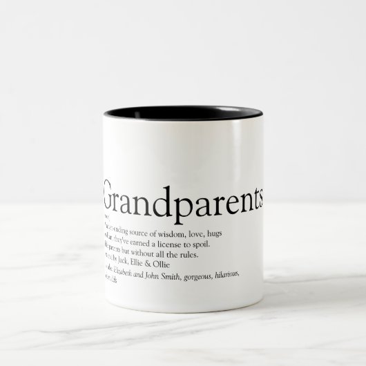 Beste Grootouders Ter Wereld Definitie Tweekleurige Koffiemok (Center)