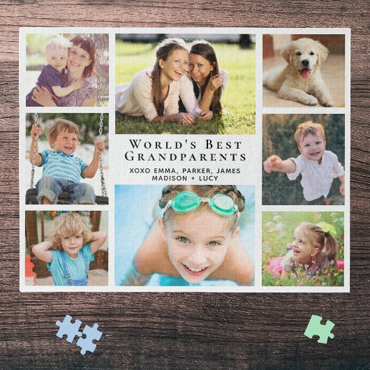 Beste grootouders van de wereld 8 Foto Collage Legpuzzel