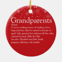 Beste Grootouders van de Wereld Definitie Kerstmis Keramisch Ornament