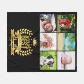 Beste grootouders van de wereld Foto Collage Gold Fleece Deken (Voorkant (Horizontaal))
