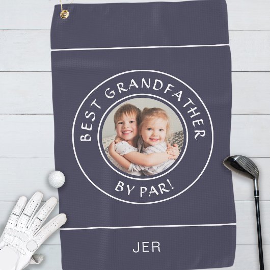 Beste grootvader door par golfer foto geschenk bla golfhanddoek