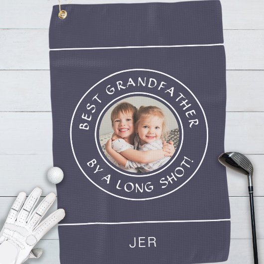 Beste Grootvader Golfer Grappig Foto Gift Marine B Golfhanddoek