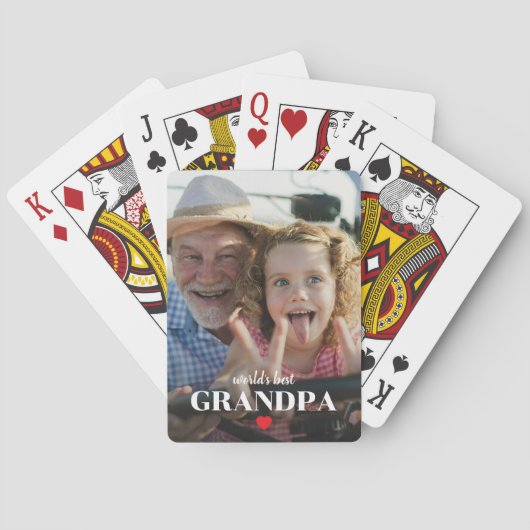 Beste Grootvader Hart Cadeau Voor Opa Pokerkaarten (Achterkant)