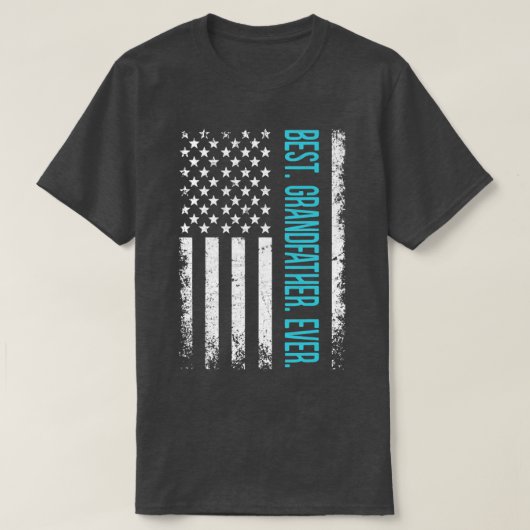 Beste grootvader ooit Amerikaanse vlag T-shirt (Design voorkant)