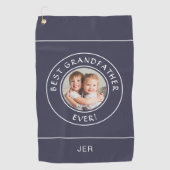 Beste grootvader ooit golfer Schattige foto gesche Golfhanddoek (Voorkant)