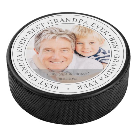 Beste grootvader ooit Moderne Klassieke foto Hockey Puck (3/4)