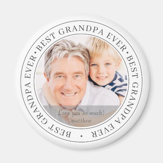 Beste grootvader ooit Moderne Klassieke foto Magneet (Voorkant)