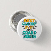 Beste grootvader ooit van kleindochter ronde button 3,2 cm (Voorkant /achterkant)