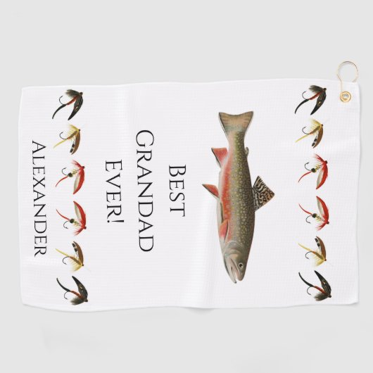 Beste grootvader ooit! Vissenvangers Golfhanddoek (Horizontaal)