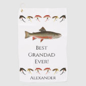 Beste grootvader ooit! Vissenvangers Golfhanddoek (Voorkant)