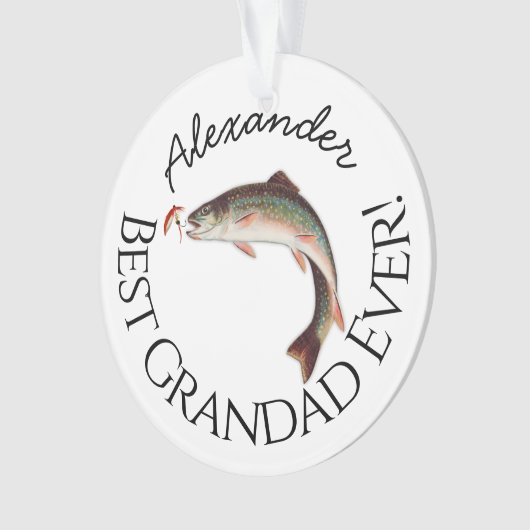 Beste grootvader ooit! Vissenvangers Ornament (voorkant)