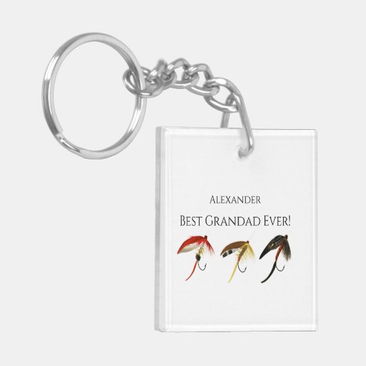 Beste grootvader ooit! Vissenvangers Sleutelhanger (Voorkant Links)