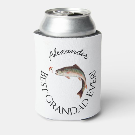 Beste grootvader ooit! Vissenvissers Blikjeskoeler (Blikje Achterkant)