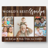 Beste Grootvader Ter Wereld 5 Foto Collage Rustiek Fotoplaat (Voorkant)