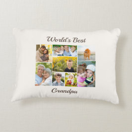 Beste Grootvader ter Wereld 8 Foto Collage Accent Kussen