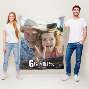 Beste Grootvader Ter Wereld Opgericht Cadeau Voor  Fleece Deken