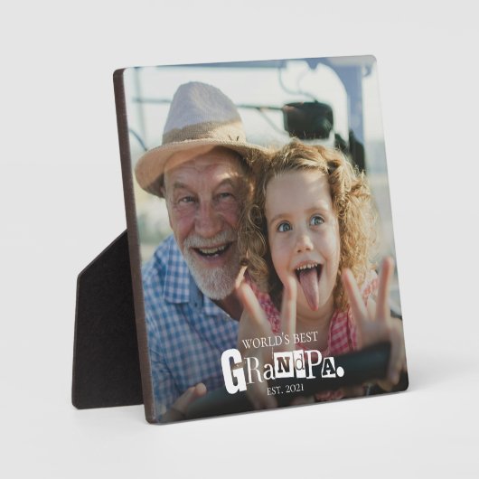 Beste Grootvader Ter Wereld Opgericht Cadeau Voor  Fotoplaat (Voorkant)