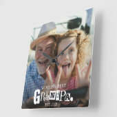 Beste Grootvader Ter Wereld Opgericht Cadeau Voor Vierkante Klok (Hoek)