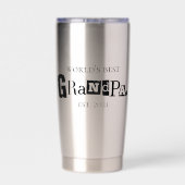 Beste Grootvader Ter Wereld Opgericht Jaar Leuke Z Geïsoleerde Drinkbeker (Achterkant)