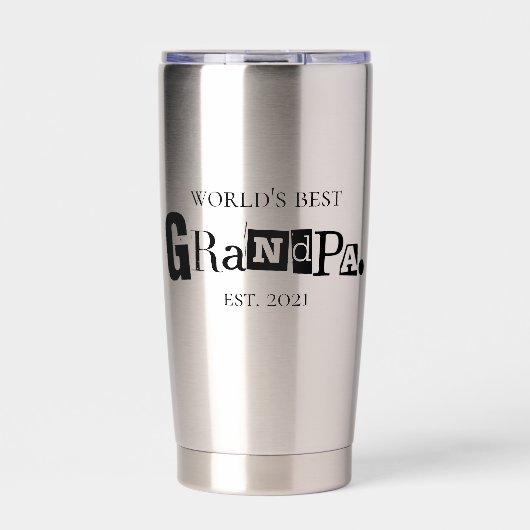 Beste Grootvader Ter Wereld Opgericht Jaar Leuke Z Geïsoleerde Drinkbeker (Voorkant)