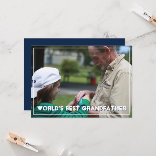 Beste grootvader ter wereld | Vaderdag Kaart (Voorkant / Achterkant in situ)