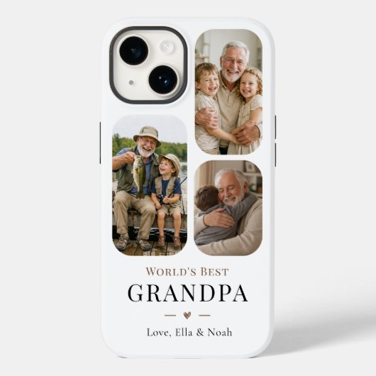 Beste Grootvader van de Moderne Wereld Drie Foto C Case-Mate iPhone Case (Achterkant)