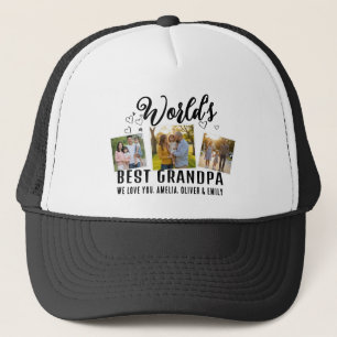 Beste Grootvader van de Wereld Aangepaste 3 Foto C Trucker Pet