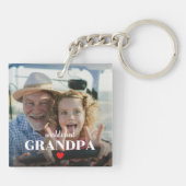 Beste Grootvader van de Wereld Hart Foto Cadeau Vo Sleutelhanger (Achterkant)