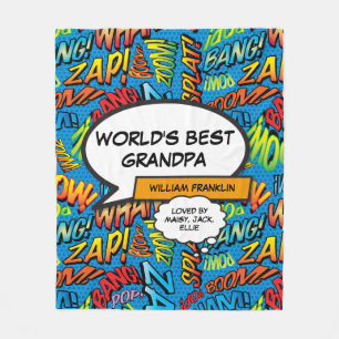 Beste Grootvader van de Wereld, Opa Pret Comic Bla Fleece Deken