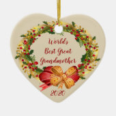 Beste Grote Grootmoeder Antiek krans Kerstmis Keramisch Ornament (Voorkant)