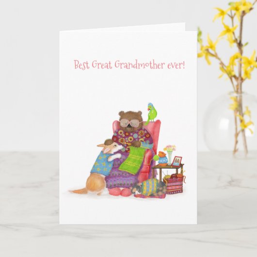 Beste Grote Grootmoeder ooit kaart met schattig be (Gele Bloem)