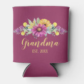 Beste Grote Oma Rustieke Daisy Floral Blikjeskoeler (Voorkant)