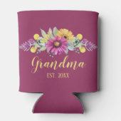 Beste Grote Oma Rustieke Daisy Floral Blikjeskoeler (Achterkant)