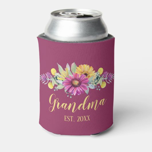 Beste Grote Oma Rustieke Daisy Floral Blikjeskoeler (Blikje Achterkant)