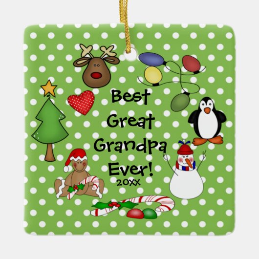 Beste grote opa ooit kerstversiering keramisch ornament (Voorkant)