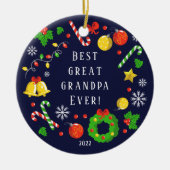 Beste grote opa ooit met Kerstmis 2 Keramisch Ornament (Voorkant)