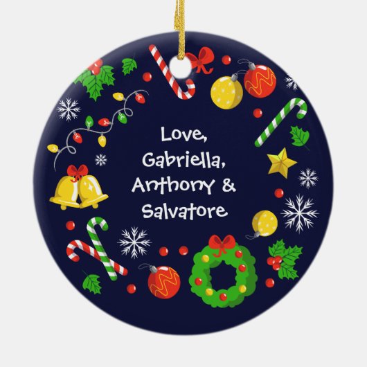 Beste grote opa ooit met Kerstmis 2 Keramisch Ornament (Achterkant)