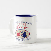 Beste grote opa staat neer tweekleurige koffiemok (Voorkant links)