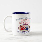 Beste grote opa staat neer tweekleurige koffiemok (Links)