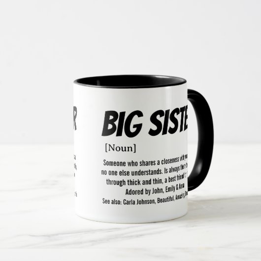 Beste Grote zus ooit, siste Definitie aangepaste n Mok (Voorkant rechts)