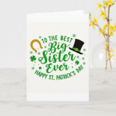 Beste grote zus St. Patrick's Day kaart (Gele Bloem)