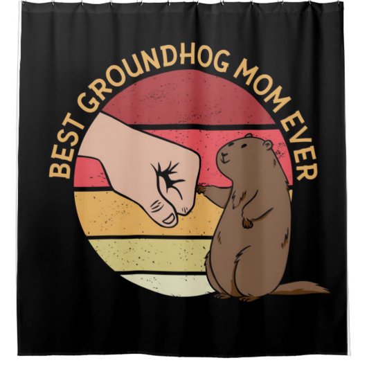 Beste Groundhog mam ooit | Groundhog Lover Douchegordijn (Voorkant)