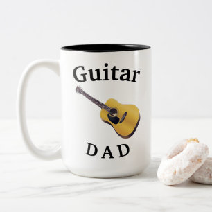 Beste "GUITAR DAD" ooit! Akoestische vader Tweekleurige Koffiemok